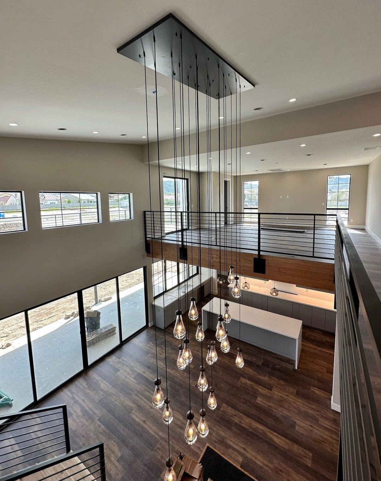 Raindrop Rectangular Chandelier 72"