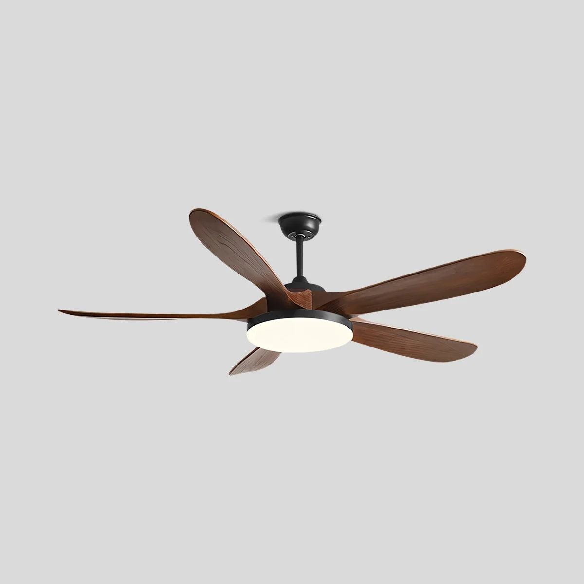 Eloer 5-leaf Solid Wood Ceiling Fan Light