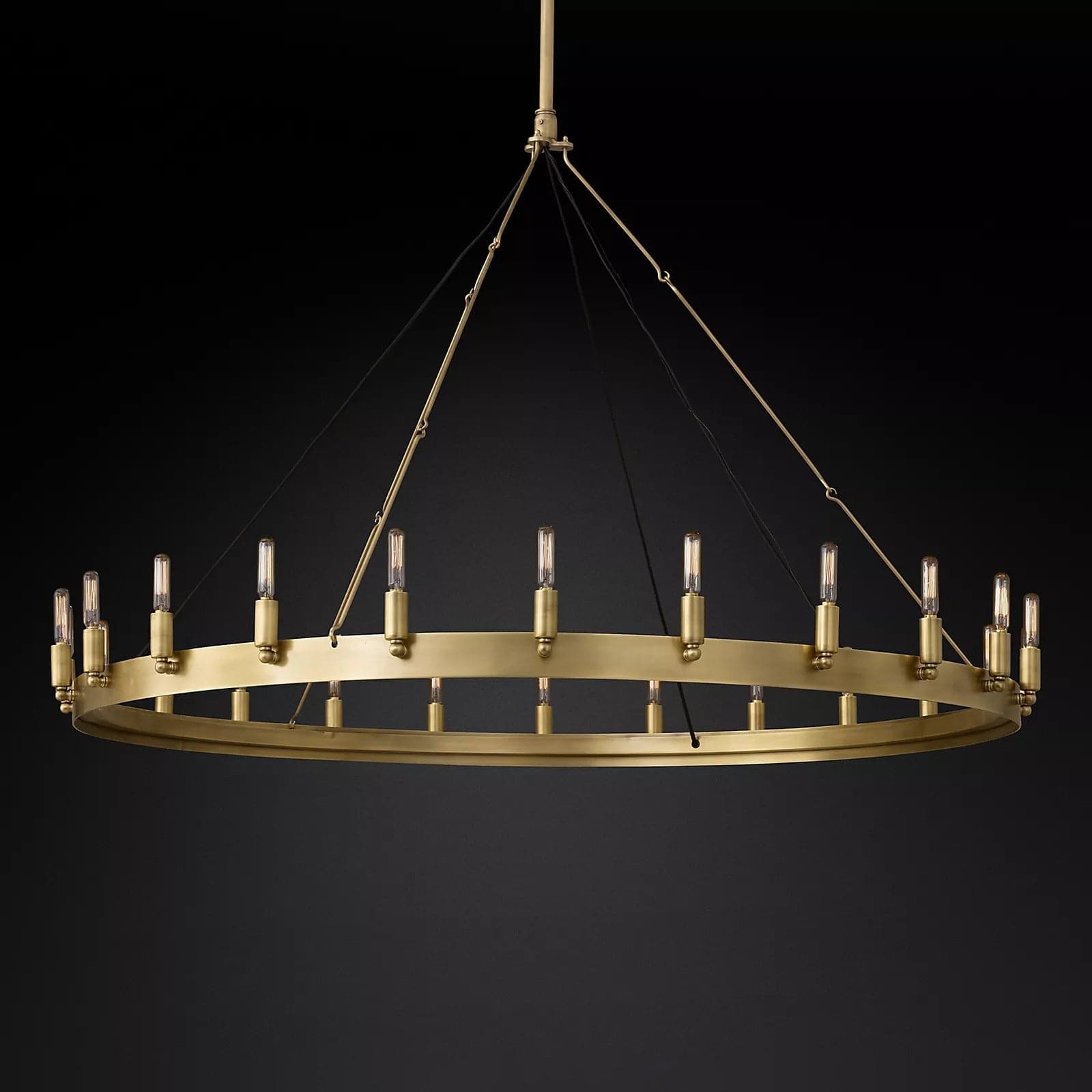 Camin Vintage Filament Round Chandelier 50" For Living Room-konalight