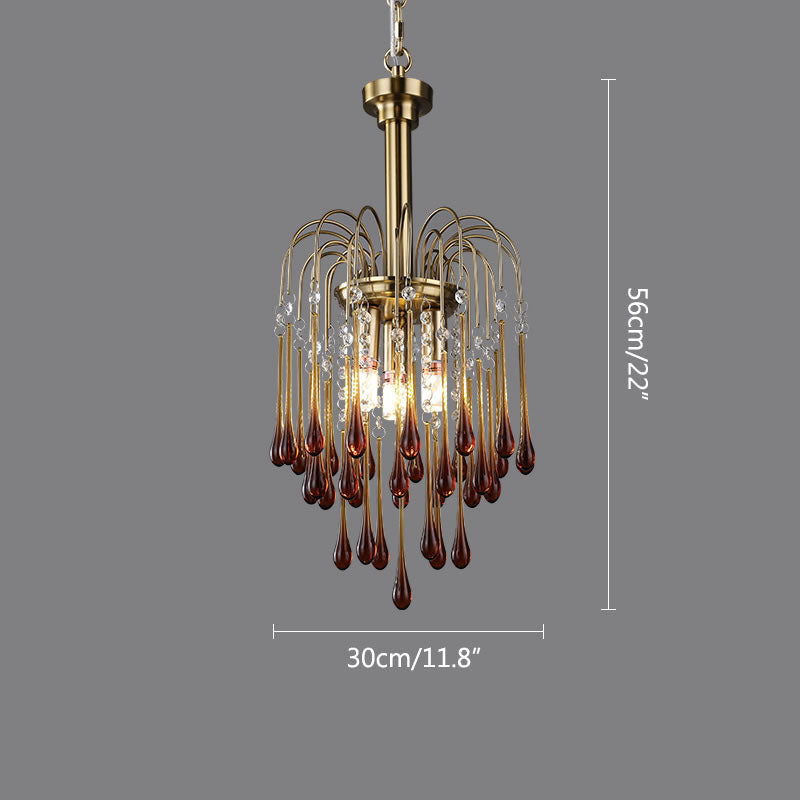 Eloer French Retro Water Drop Glass Chandelier
