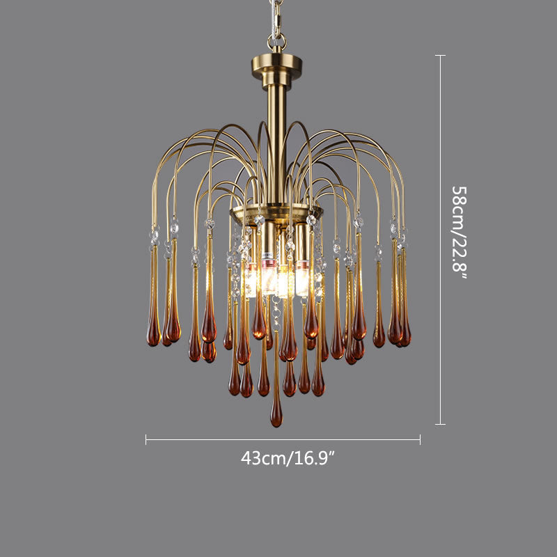 Eloer French Retro Water Drop Glass Chandelier