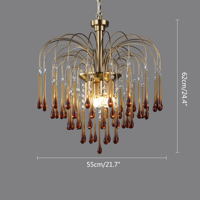 Eloer French Retro Water Drop Glass Chandelier