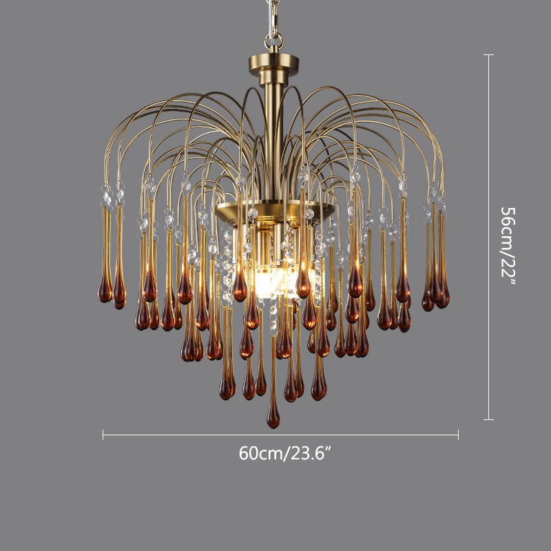 Eloer French Retro Water Drop Glass Chandelier