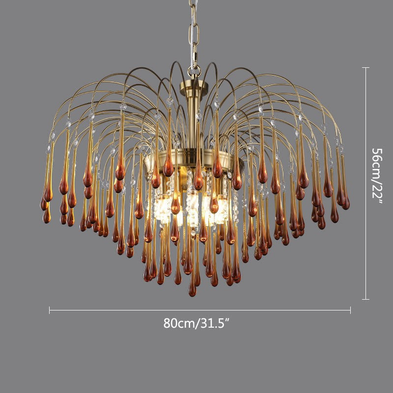 Eloer French Retro Water Drop Glass Chandelier