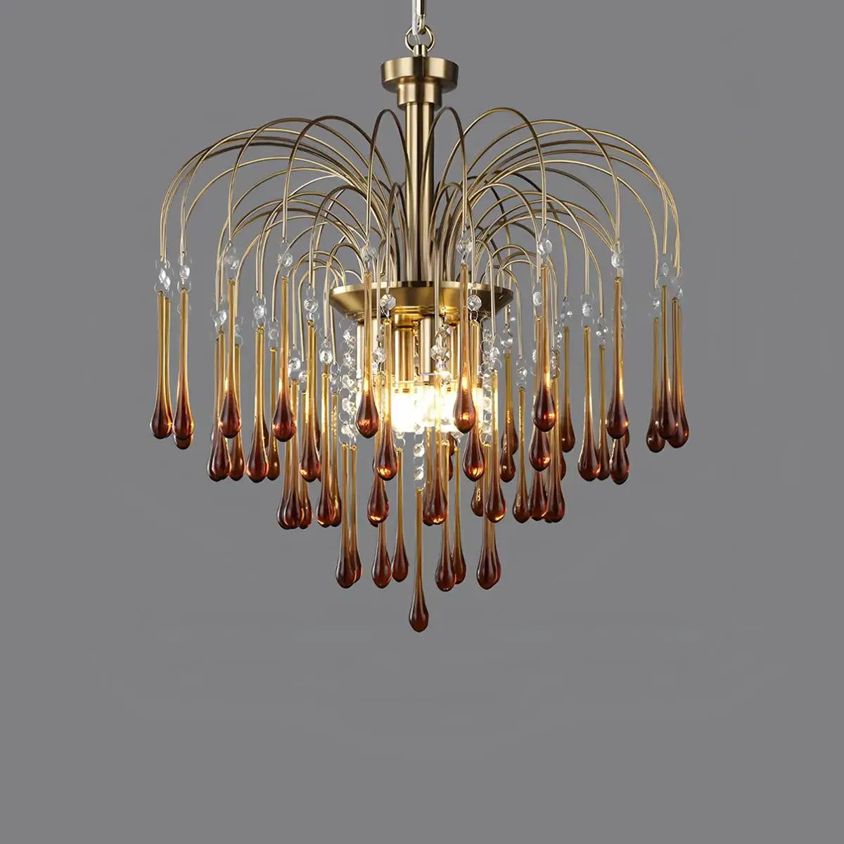 Eloer French Retro Water Drop Glass Chandelier