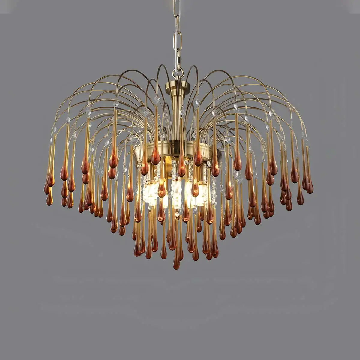 Eloer French Retro Water Drop Glass Chandelier