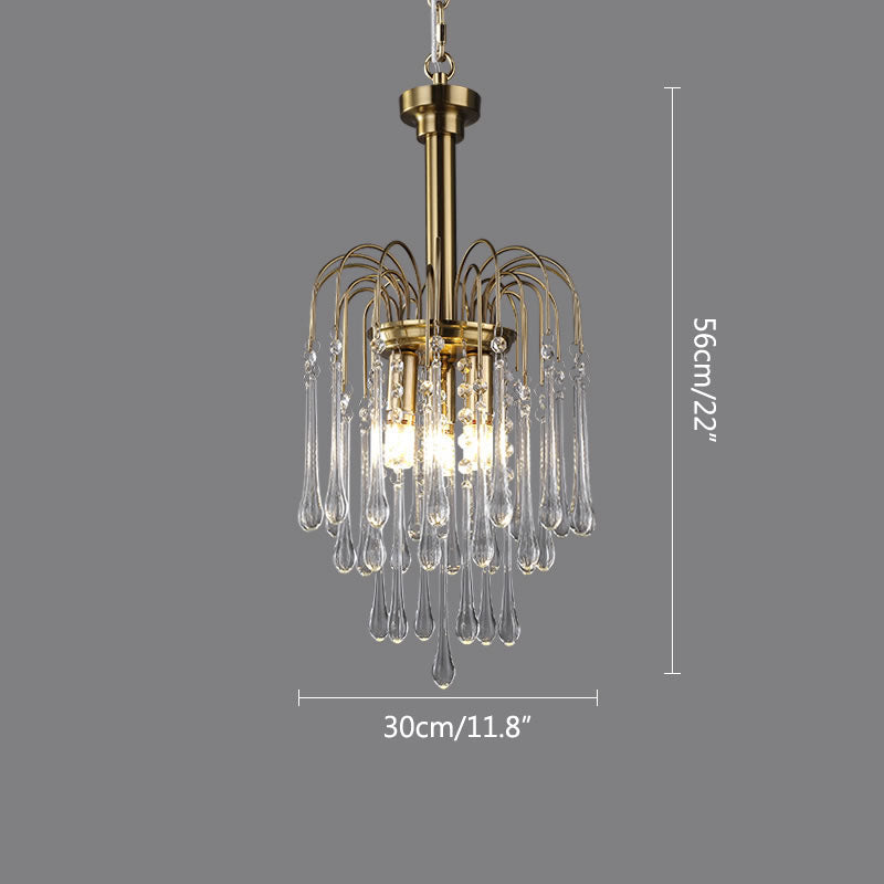 Eloer French Retro Water Drop Glass Chandelier