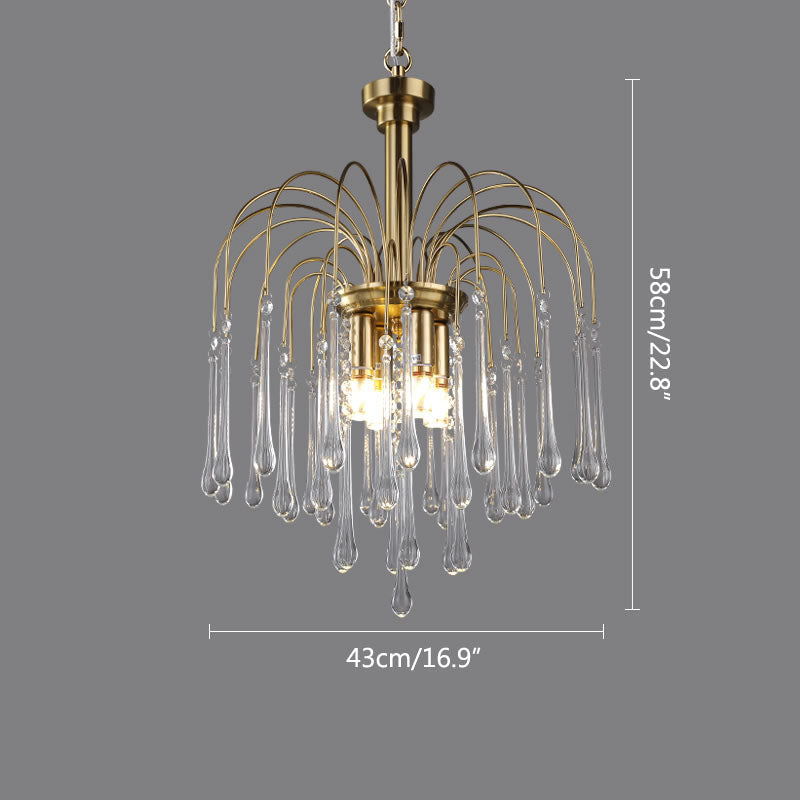 Eloer French Retro Water Drop Glass Chandelier