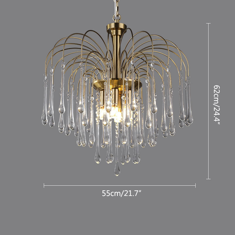 Eloer French Retro Water Drop Glass Chandelier