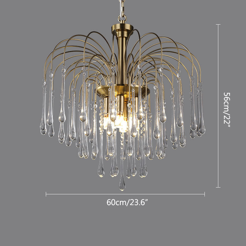 Eloer French Retro Water Drop Glass Chandelier
