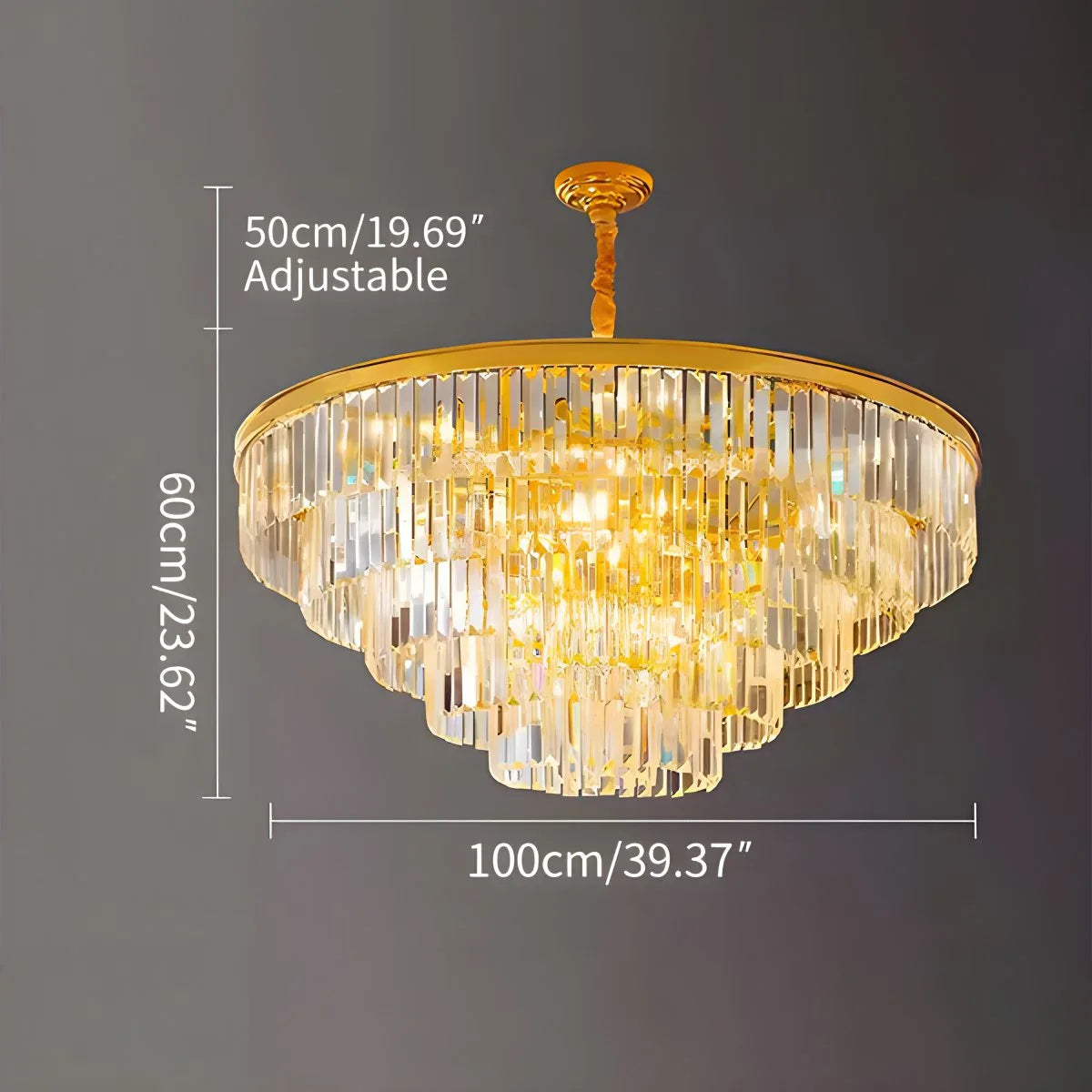 Eloer Light Luxury Crystal Chandelier for Living Room