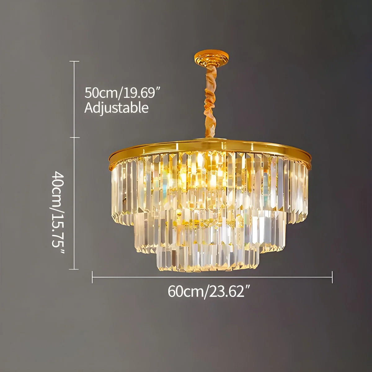 Eloer Light Luxury Crystal Chandelier for Living Room