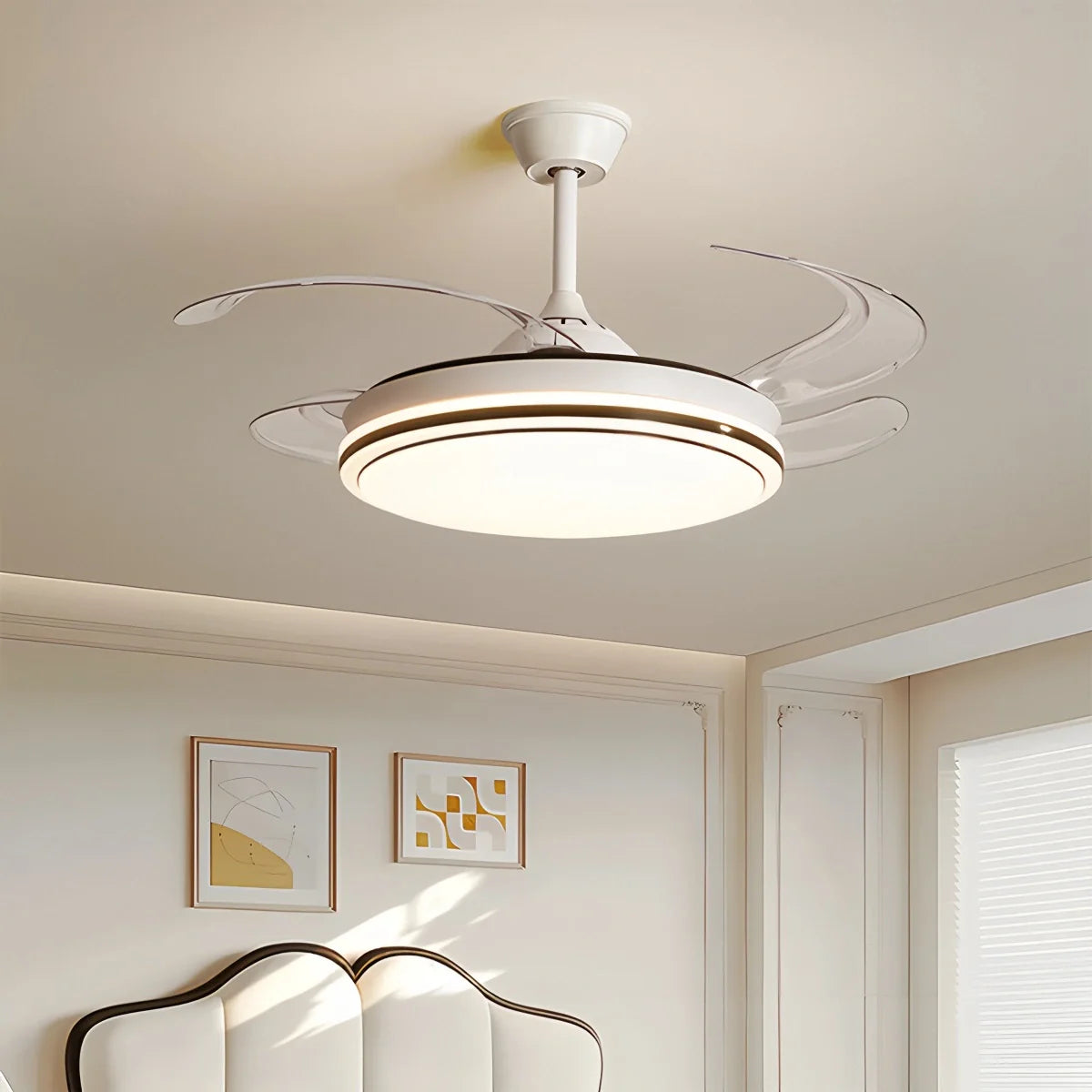 Eloer Modern Remote Control Ceiling Fan with LED Light