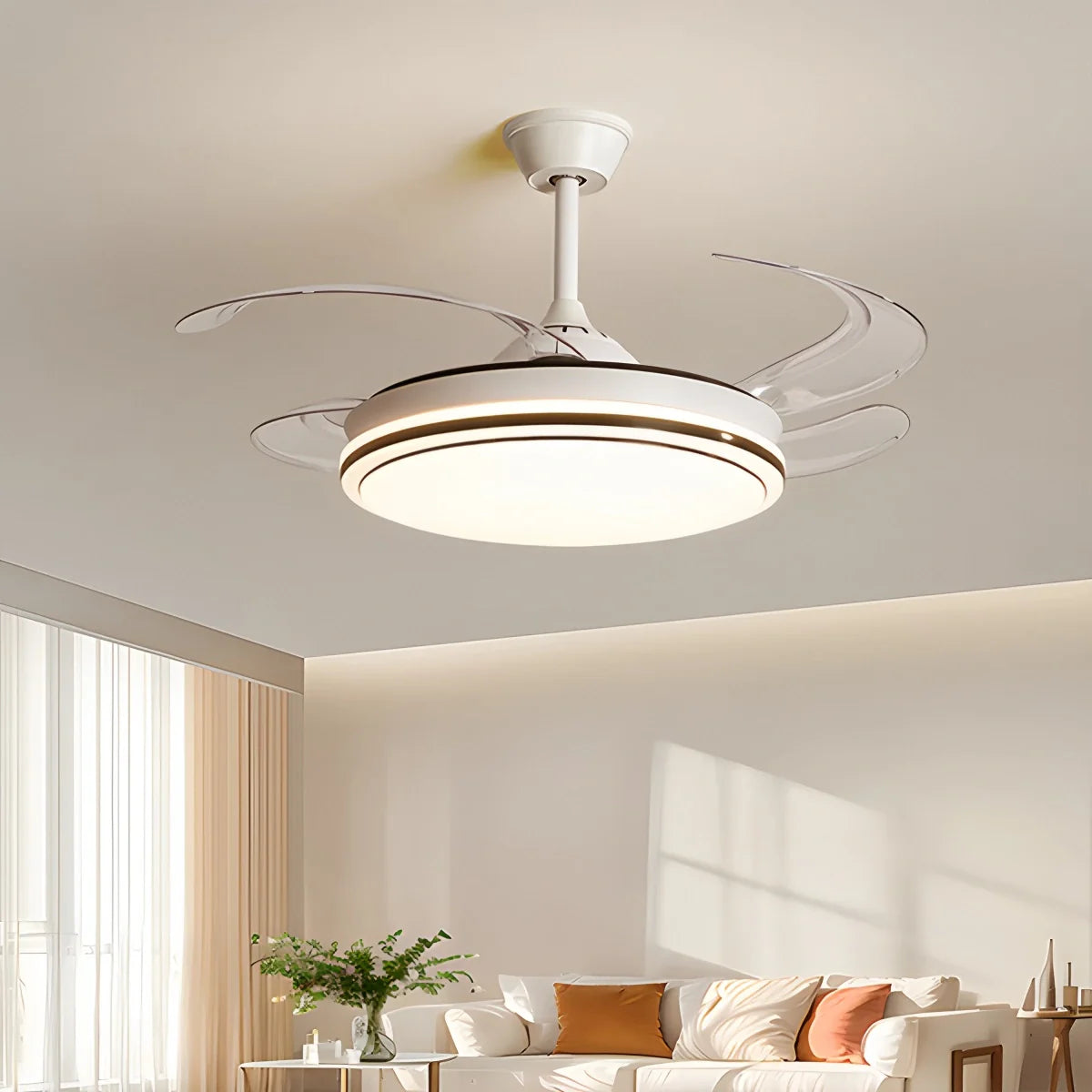 Eloer Modern Remote Control Ceiling Fan with LED Light