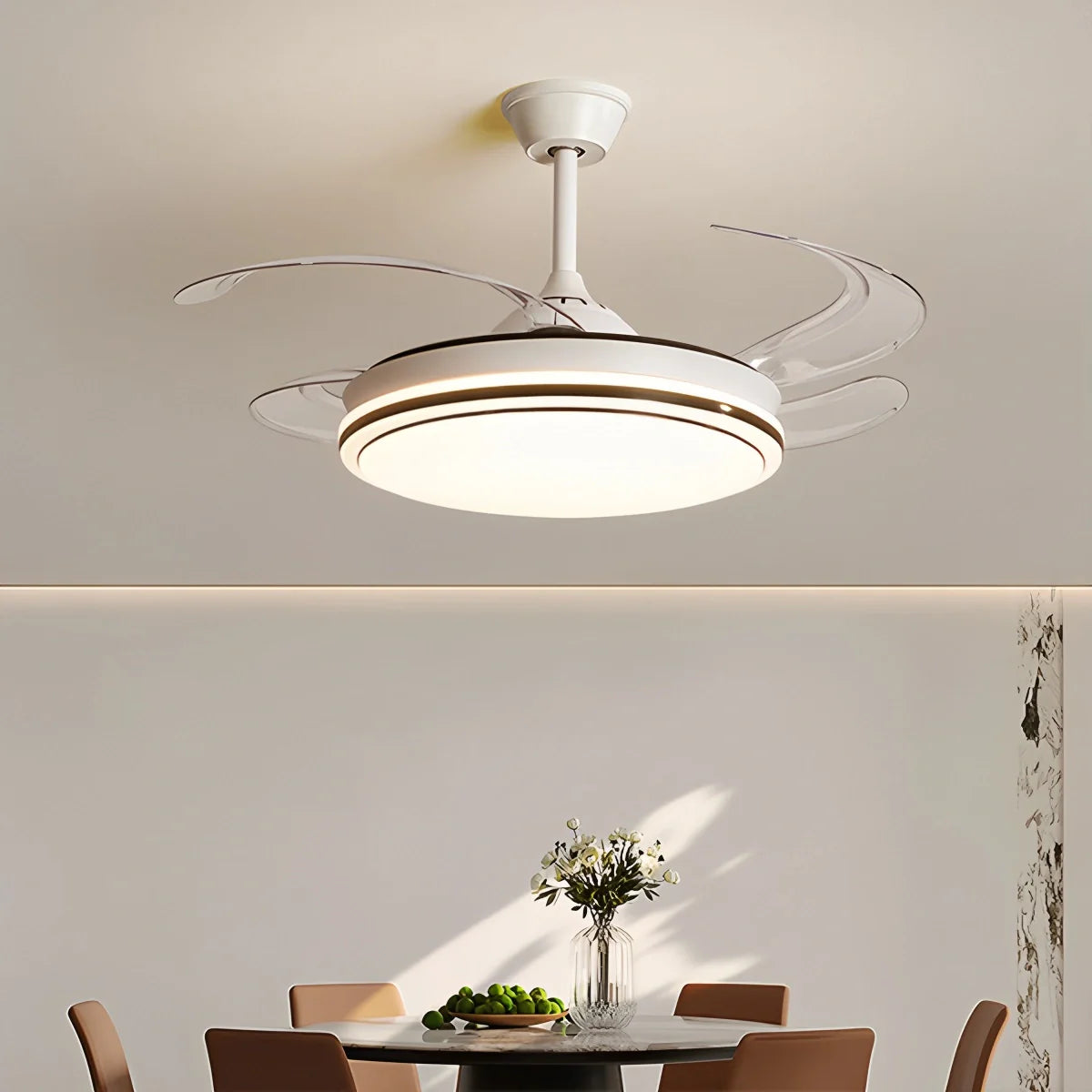 Eloer Modern Remote Control Ceiling Fan with LED Light