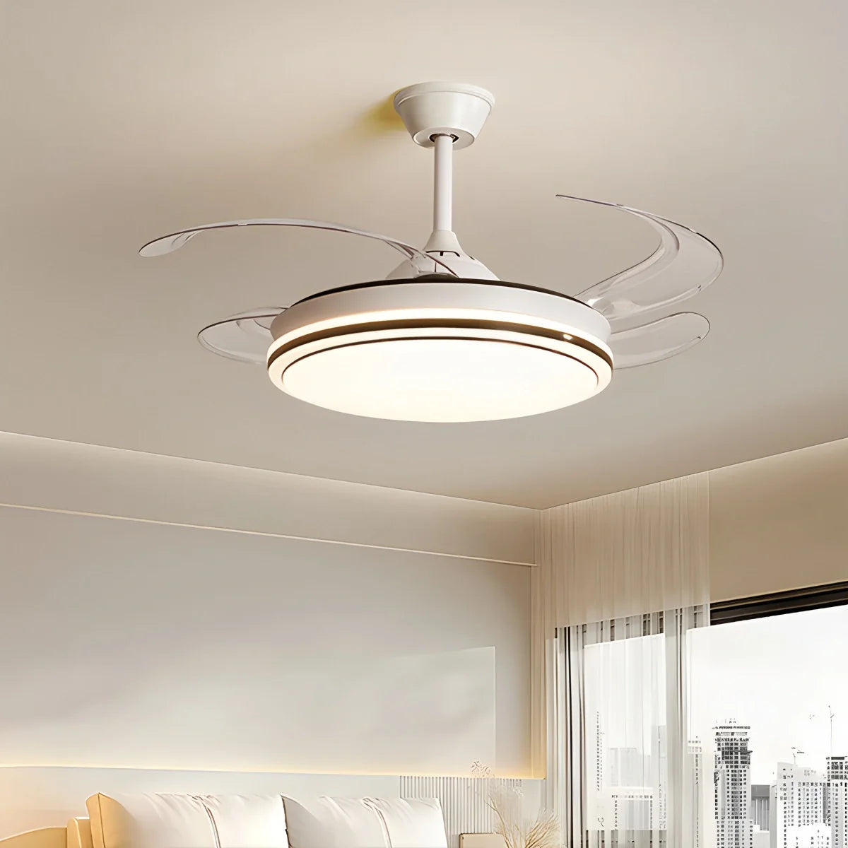 Eloer Modern Remote Control Ceiling Fan with LED Light