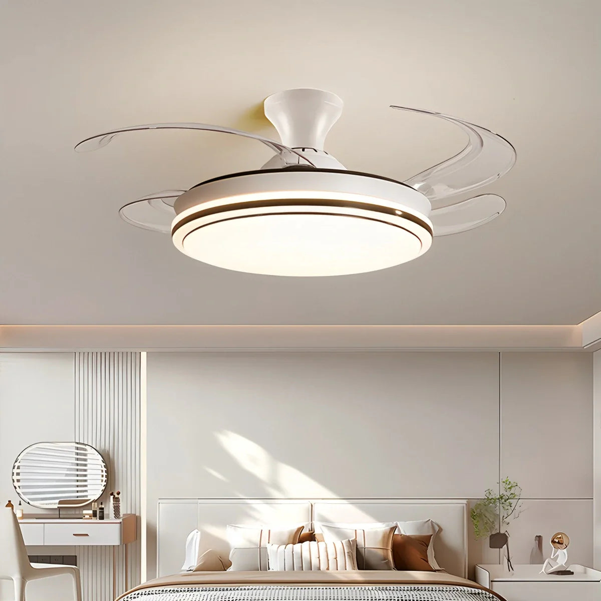 Eloer Modern Remote Control Ceiling Fan with LED Light
