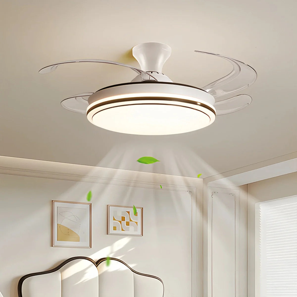 Eloer Modern Remote Control Ceiling Fan with LED Light