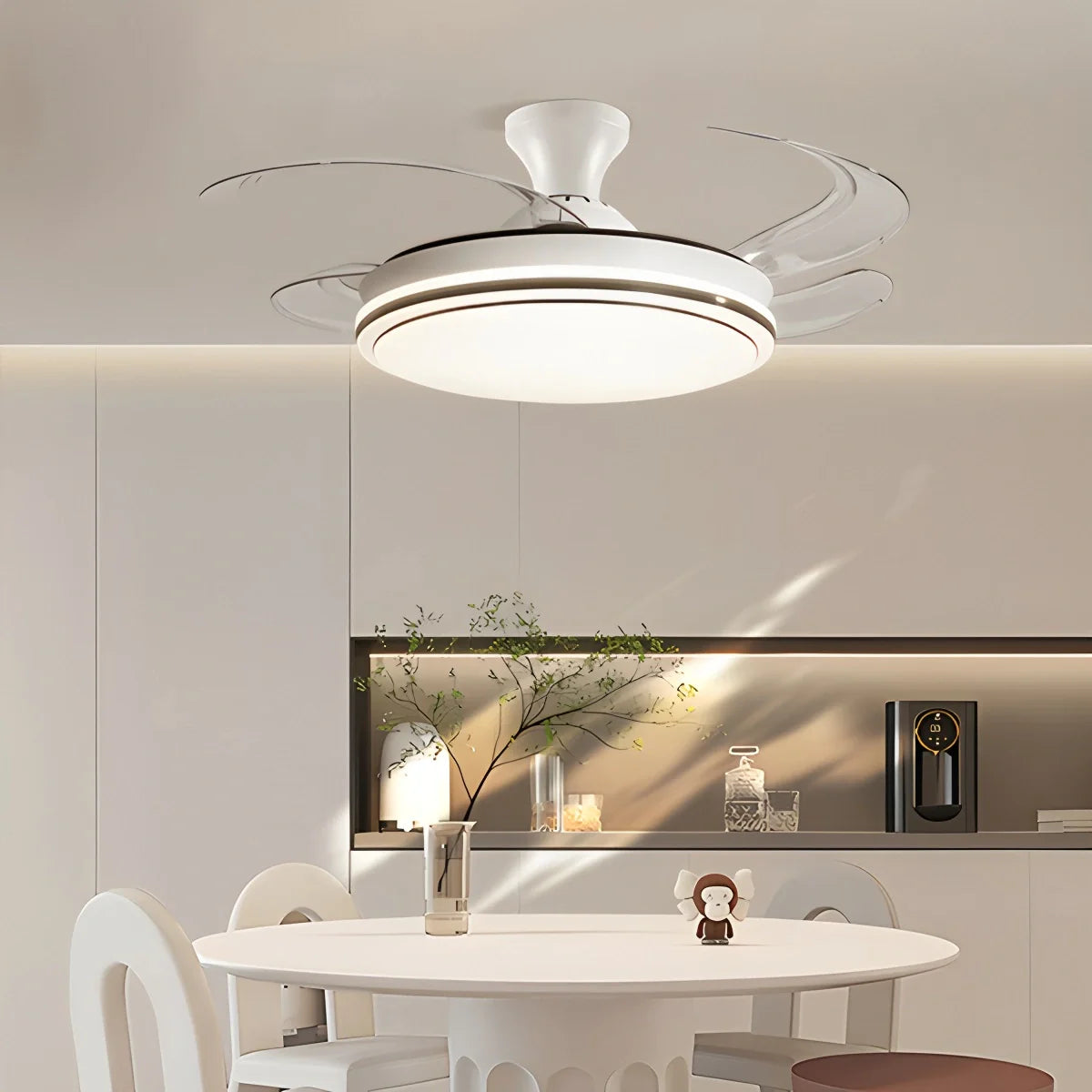 Eloer Modern Remote Control Ceiling Fan with LED Light