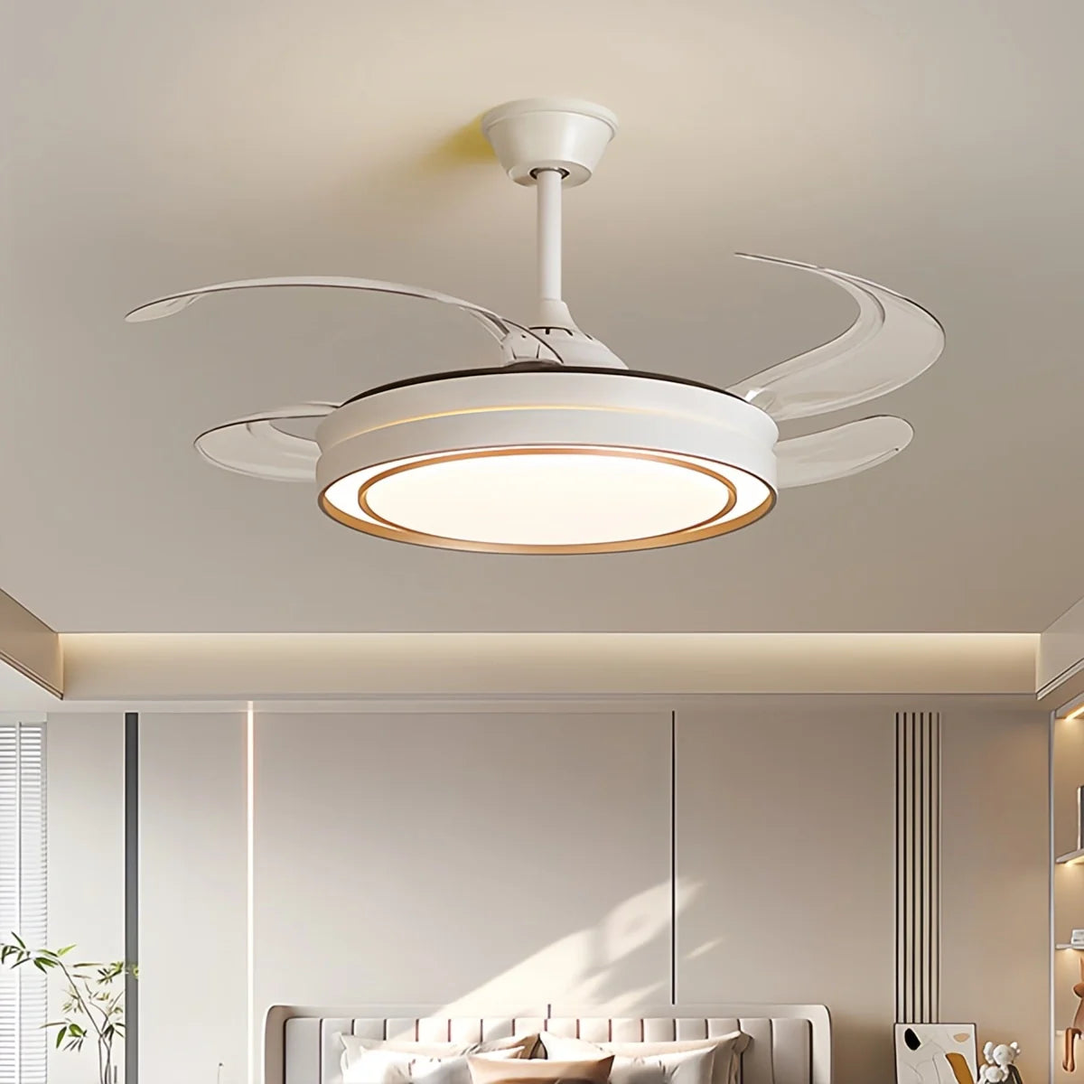 Eloer Modern Round Ceiling Fan Light with Remote Control