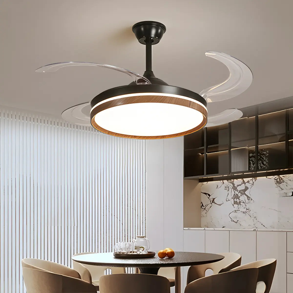 Eloer Retractable Blade Ceiling Fan with Light