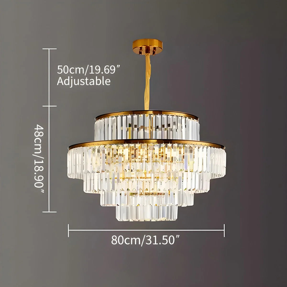 Eloer Light Luxury Crystal Chandelier for Living Room
