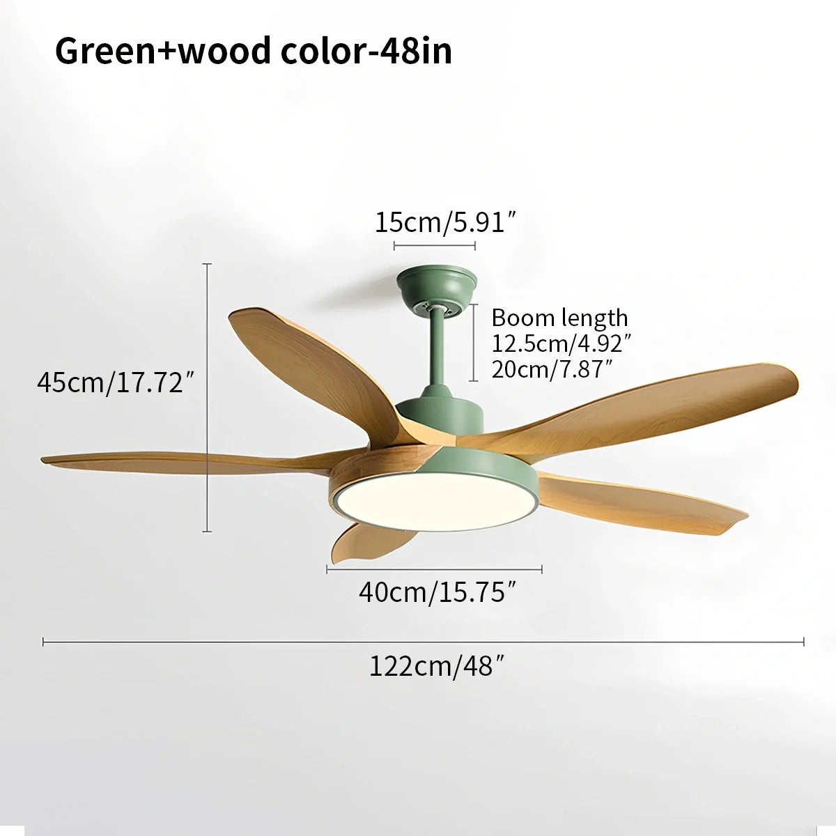 Eloer Nordic Living Room Ceiling Fan with Light