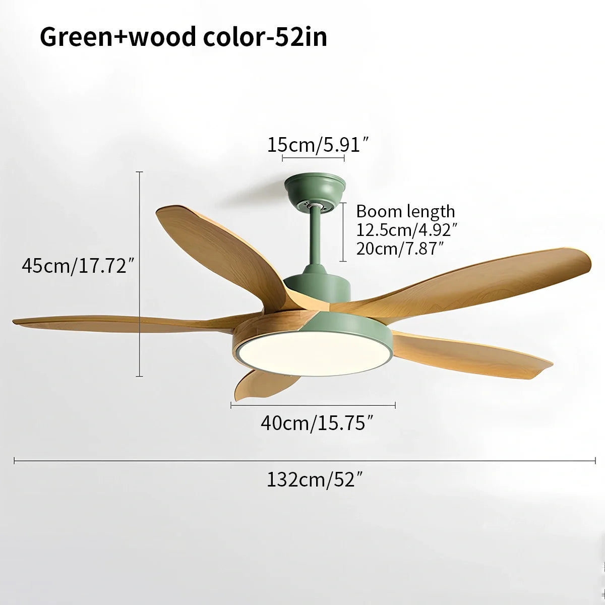 Eloer Nordic Living Room Ceiling Fan with Light