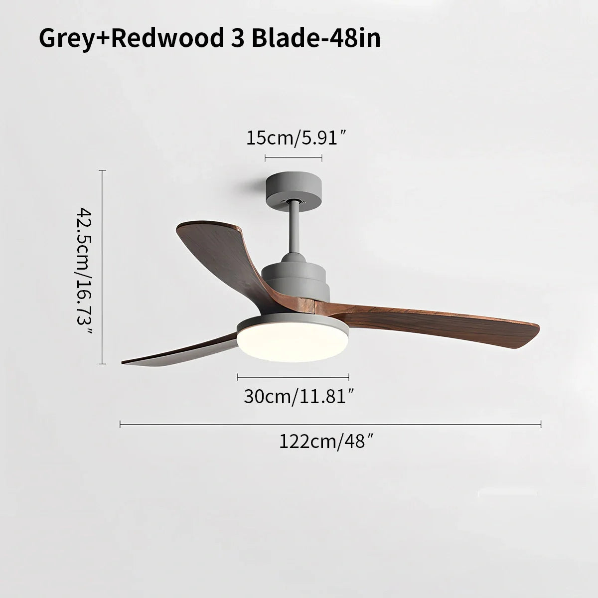 Eloer High Wind Solid Wood Ceiling Fan Light