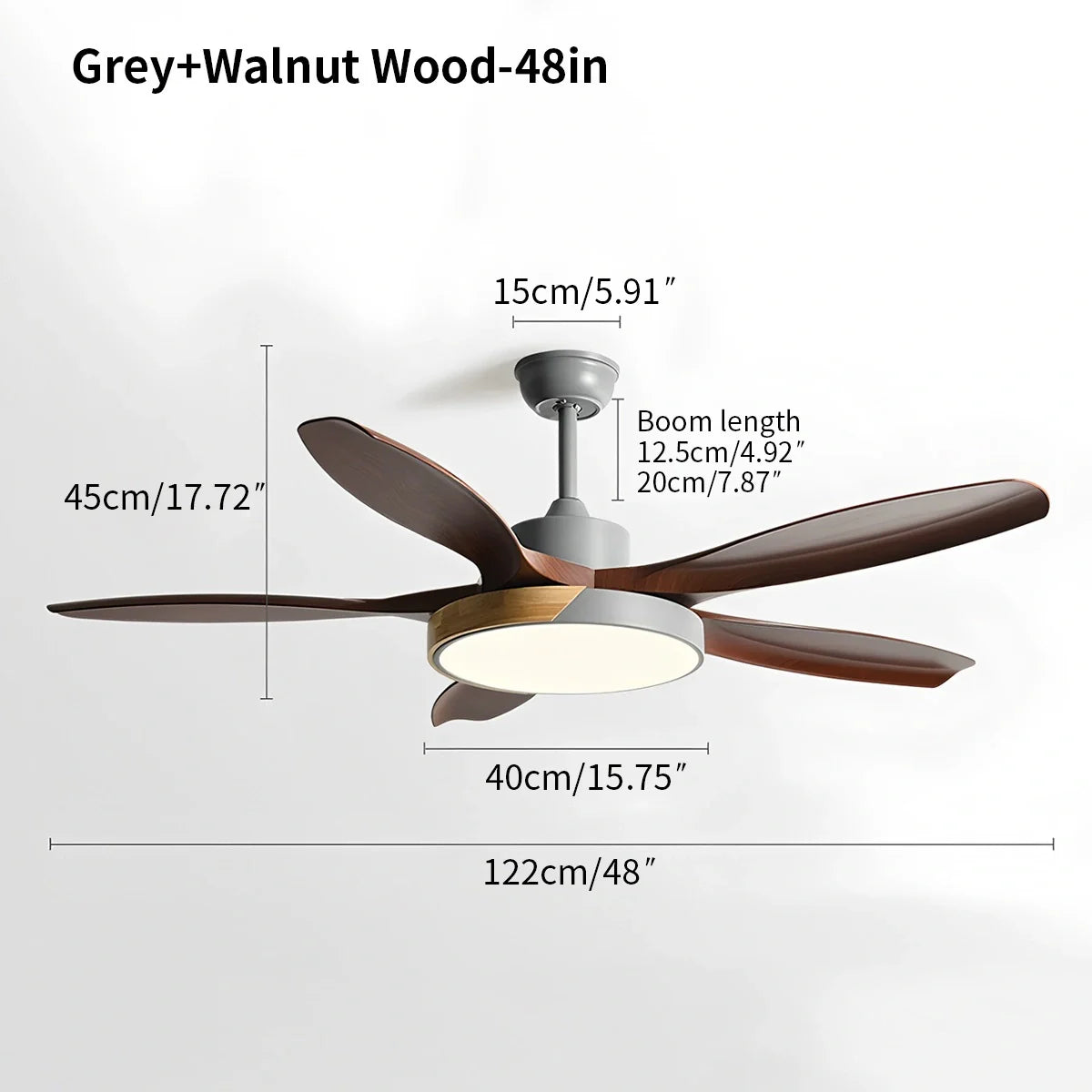 Eloer Nordic Living Room Ceiling Fan with Light