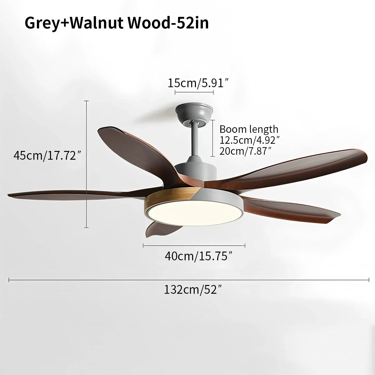 Eloer Nordic Living Room Ceiling Fan with Light