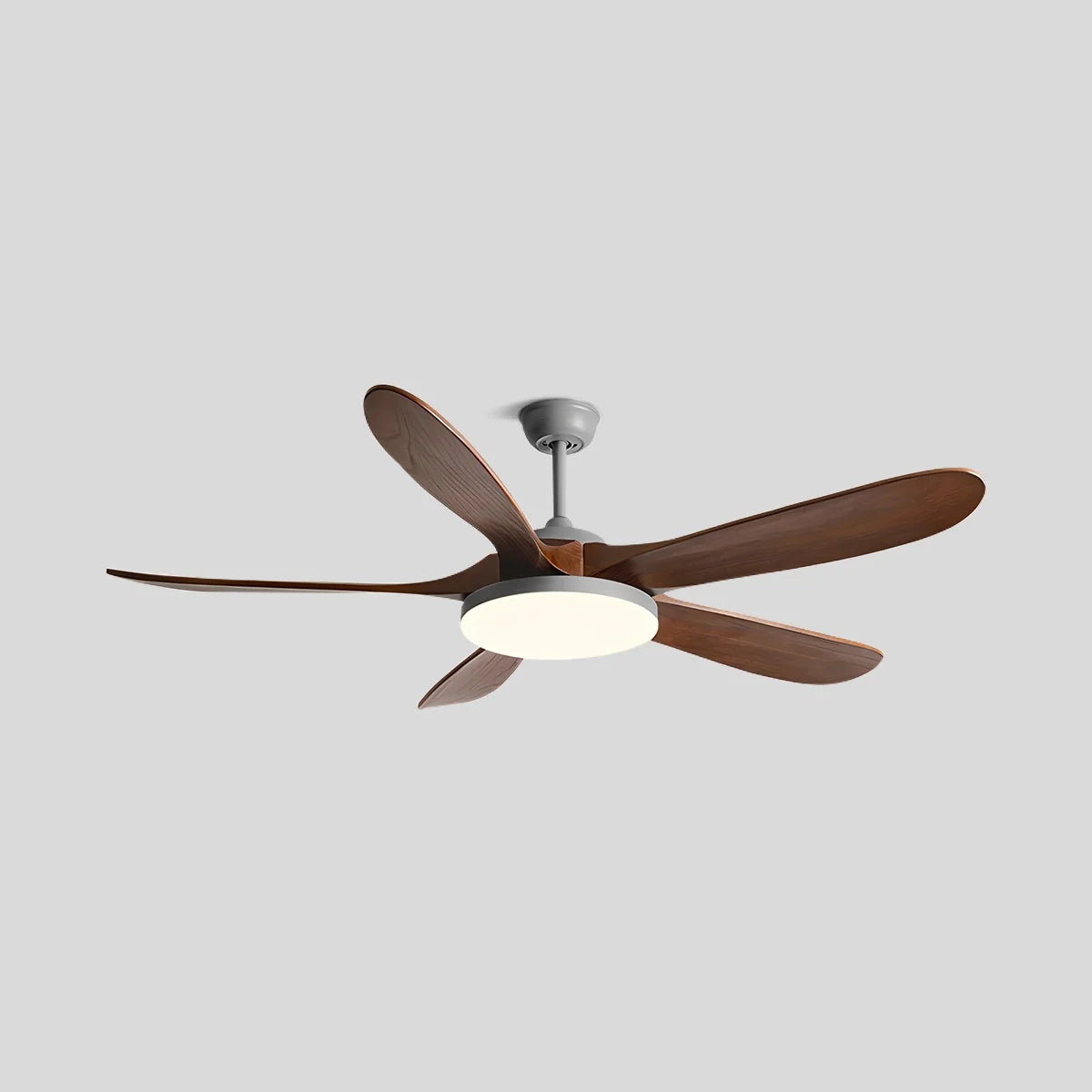 Eloer 5-leaf Solid Wood Ceiling Fan Light