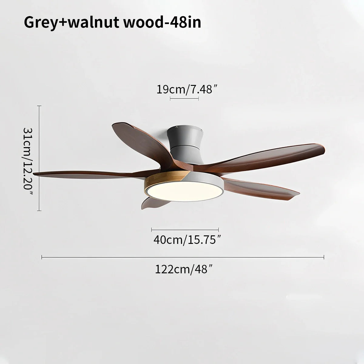 Eloer Nordic 5-Blade LED Ceiling Fan Light