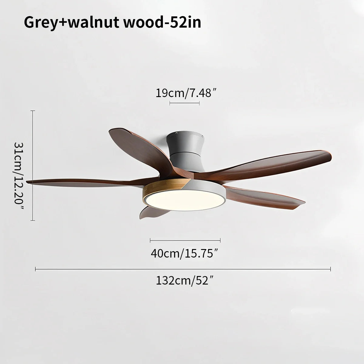 Eloer Nordic 5-Blade LED Ceiling Fan Light