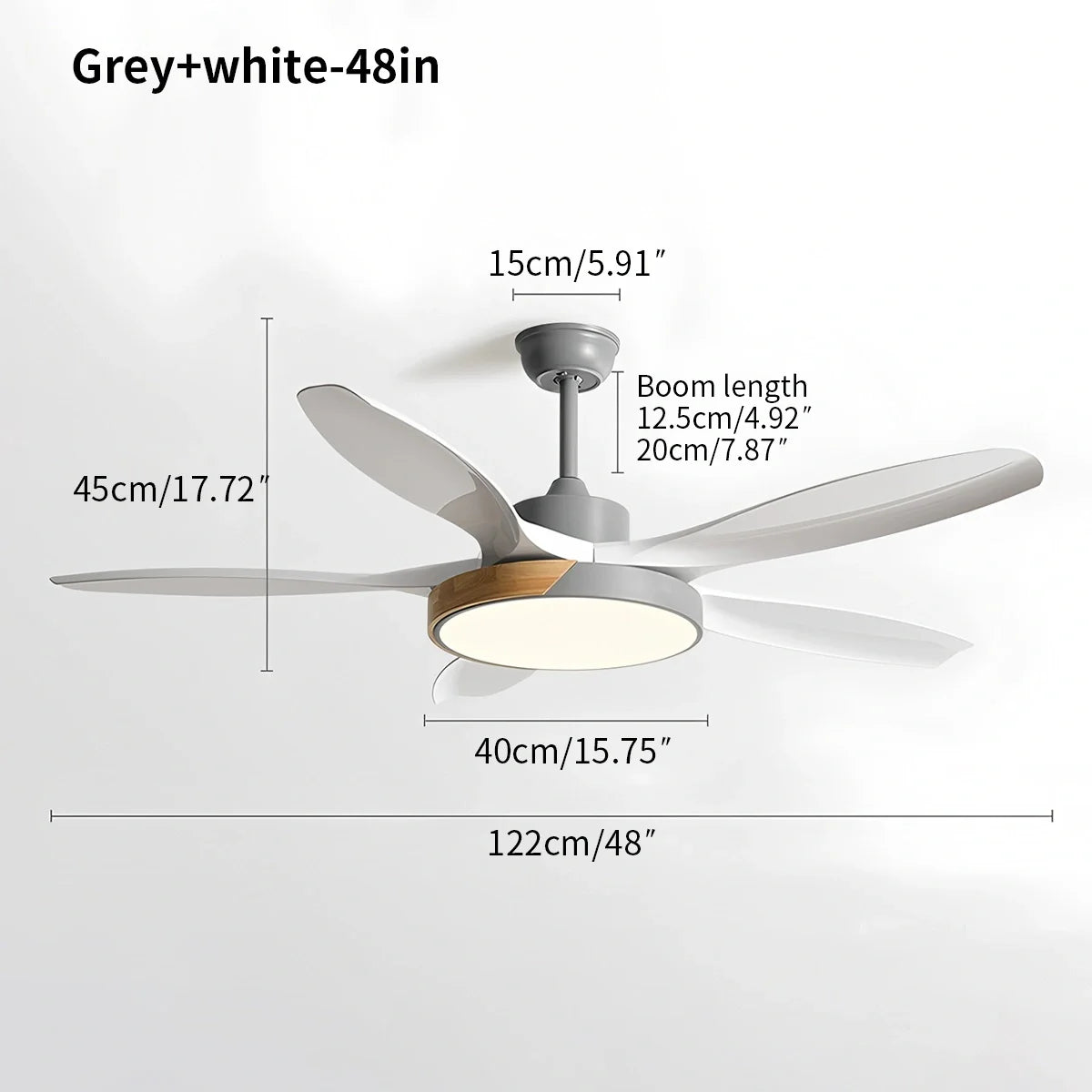Eloer Nordic Living Room Ceiling Fan with Light