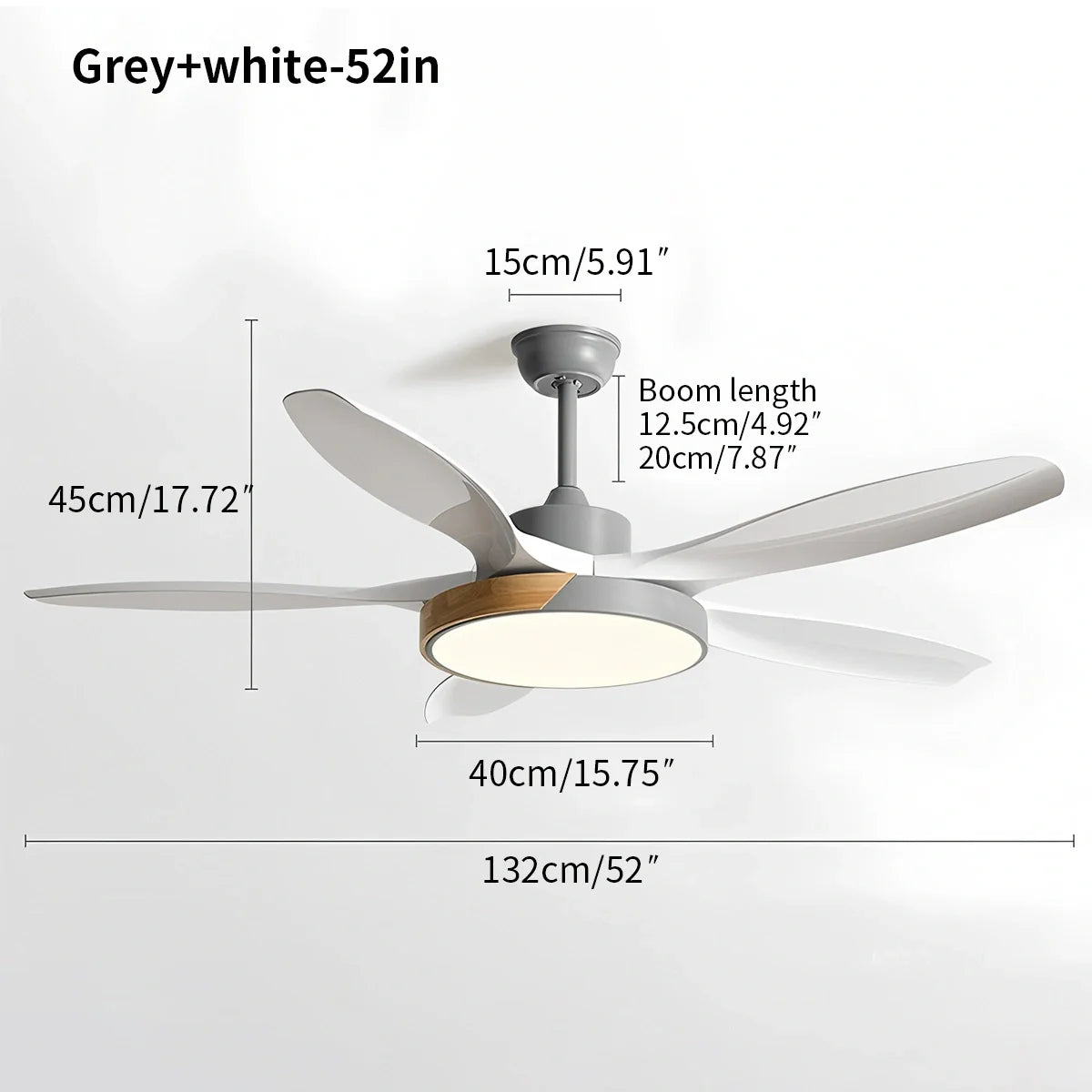 Eloer Nordic Living Room Ceiling Fan with Light