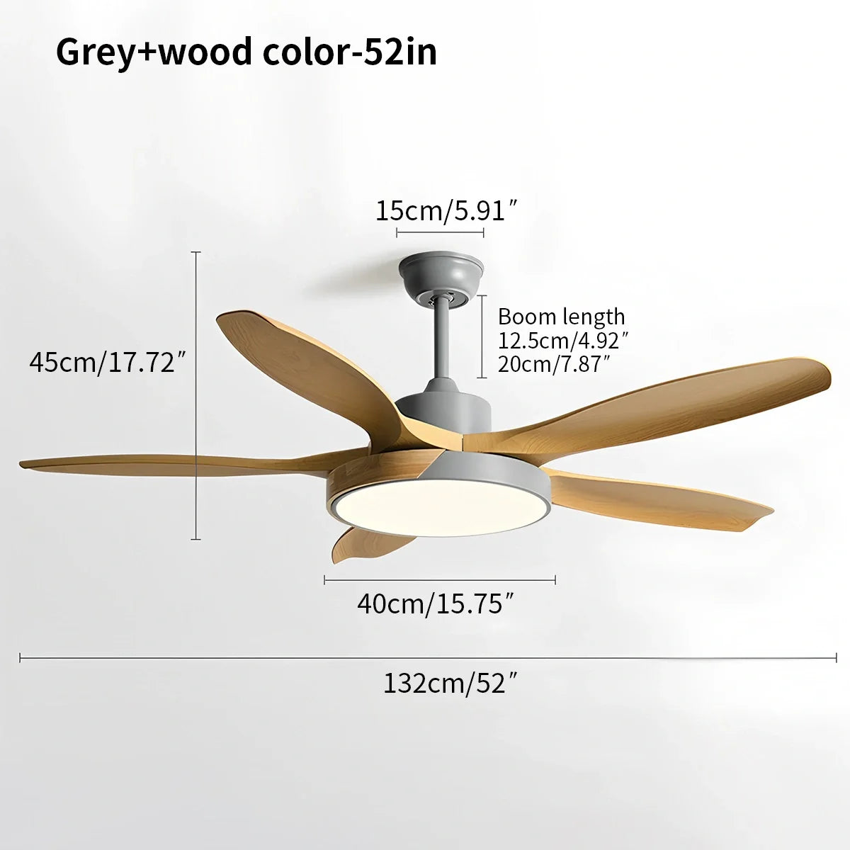 Eloer Nordic Living Room Ceiling Fan with Light