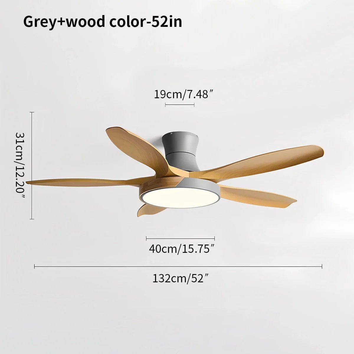 Eloer Nordic 5-Blade LED Ceiling Fan Light