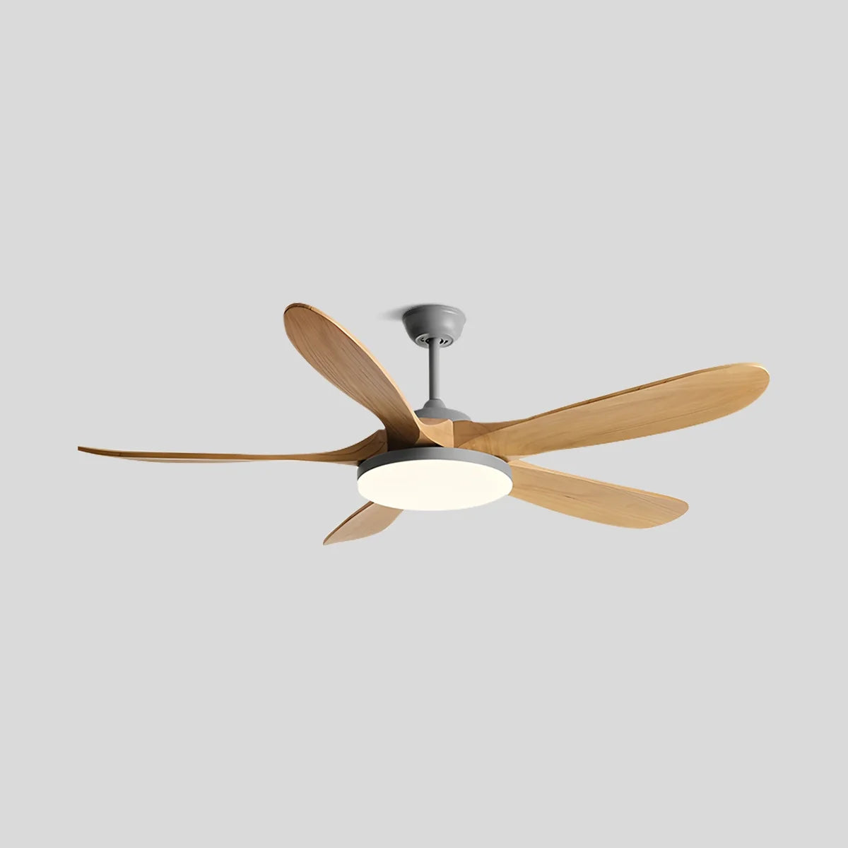 Eloer 5-leaf Solid Wood Ceiling Fan Light