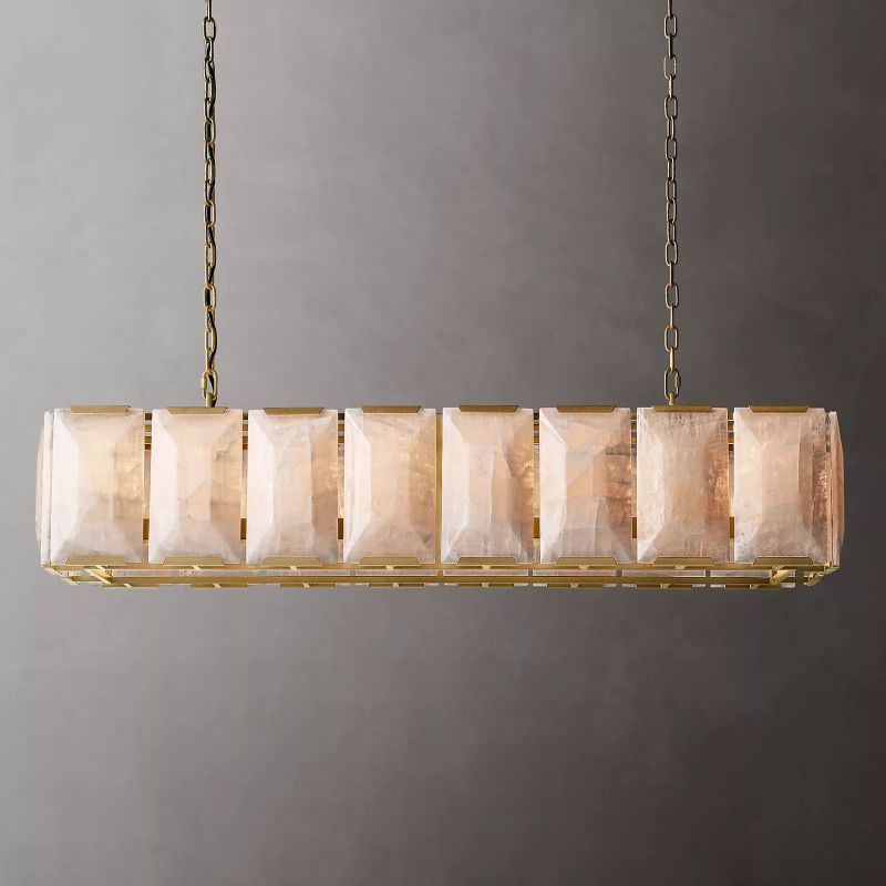 Harlow Calcite Rectangular Chandelier D 55"-konalight