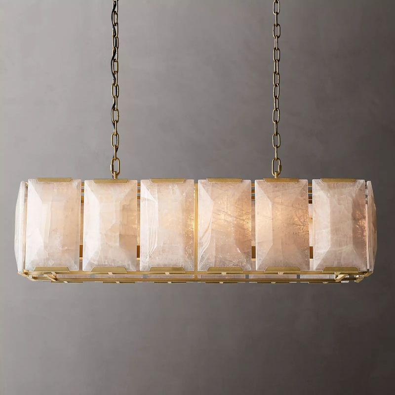 Harlow Calcite Rectangular Chandelier W 42"-konalight