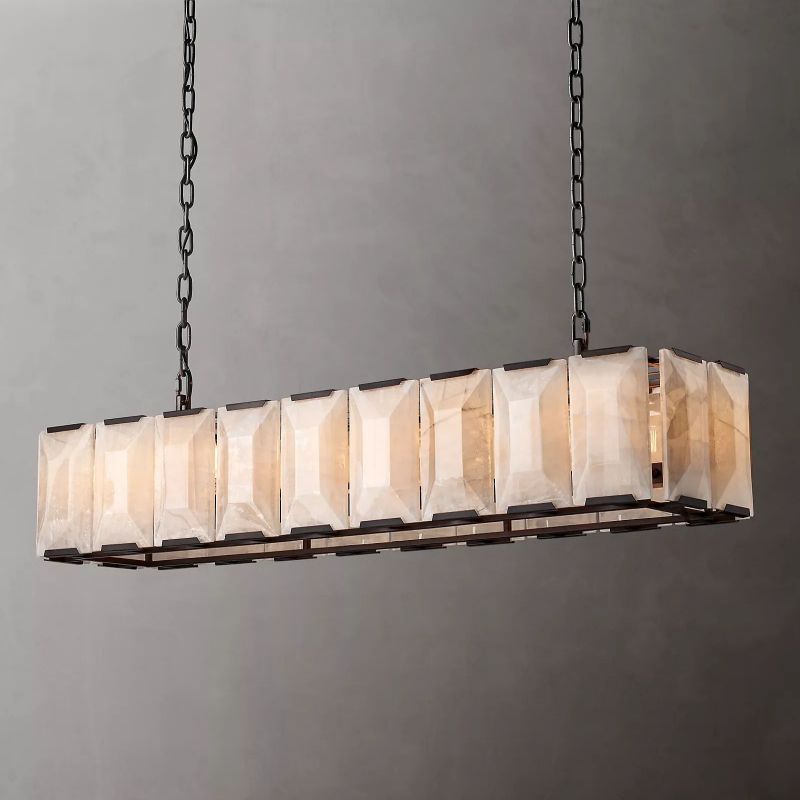 Harlow Calcite Rectangular Chandelier W 62"-konalight
