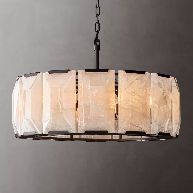 Harlow Calcite Round Chandelier D 31"-konalight