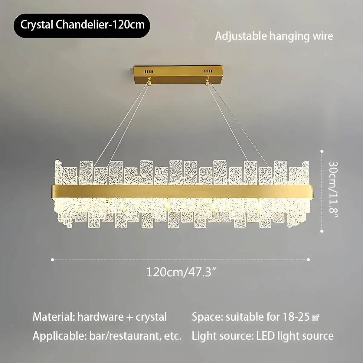 Eloer Modern Frosted Glass Crystal Chandelier