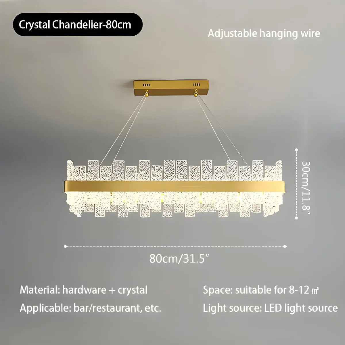 Eloer Modern Frosted Glass Crystal Chandelier