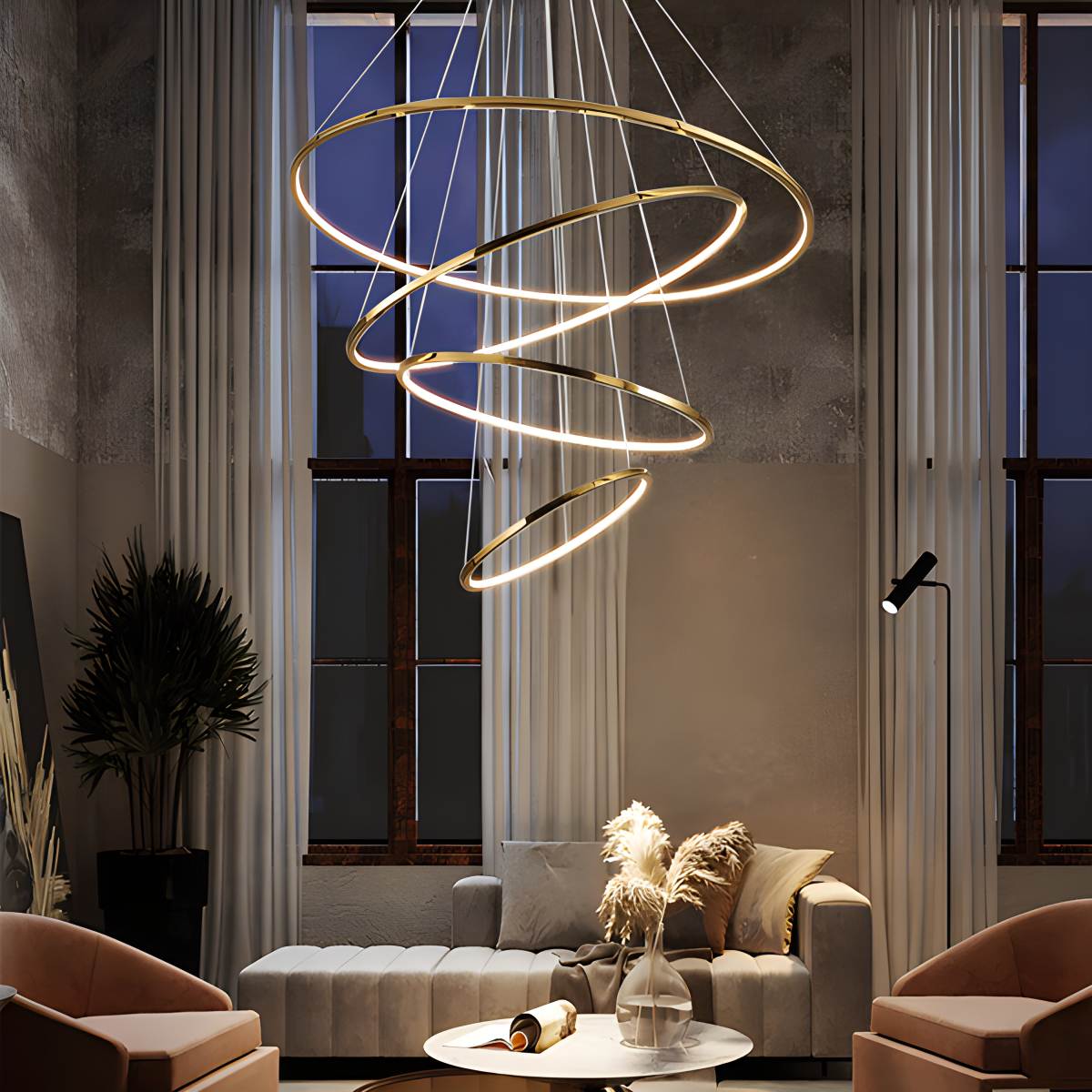 Eloer Large Tiered Ring Foyer Chandelier