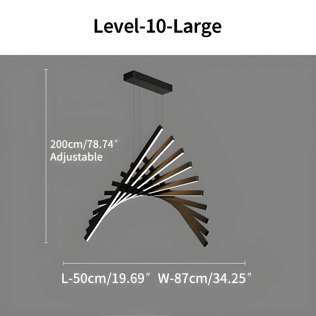 Eloer Linear Fish Bone Modeling Chandelier