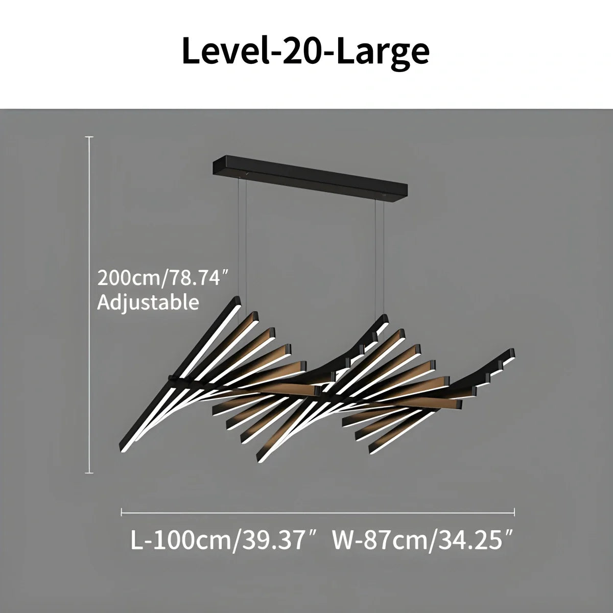 Eloer Linear Fish Bone Modeling Chandelier