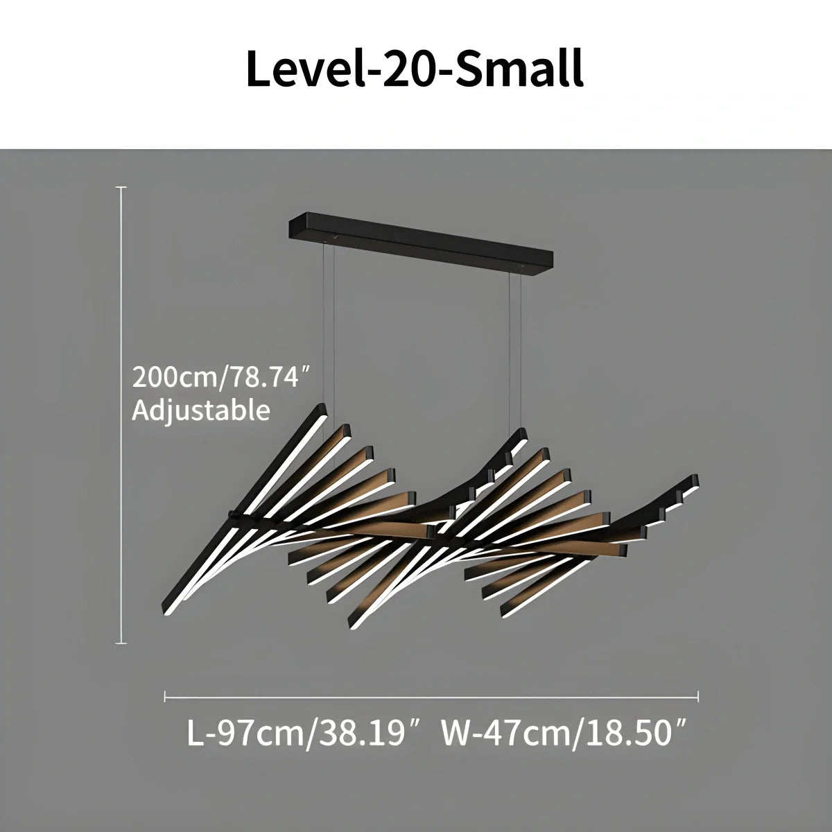 Eloer Linear Fish Bone Modeling Chandelier