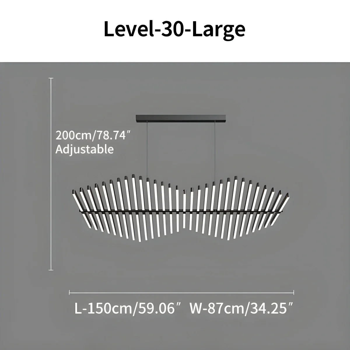 Eloer Linear Fish Bone Modeling Chandelier